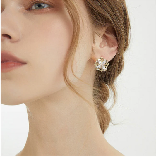 Aretes Flor Giratoria