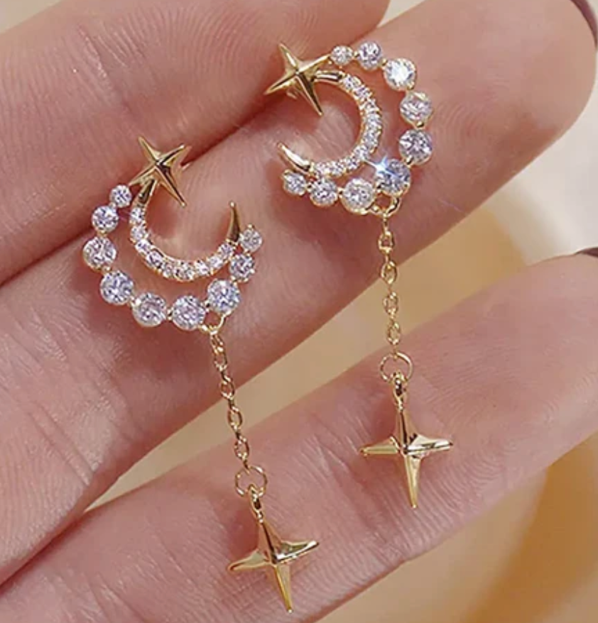 Aretes Luna Brillante