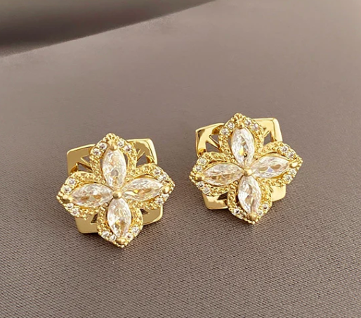 Aretes Flor Giratoria