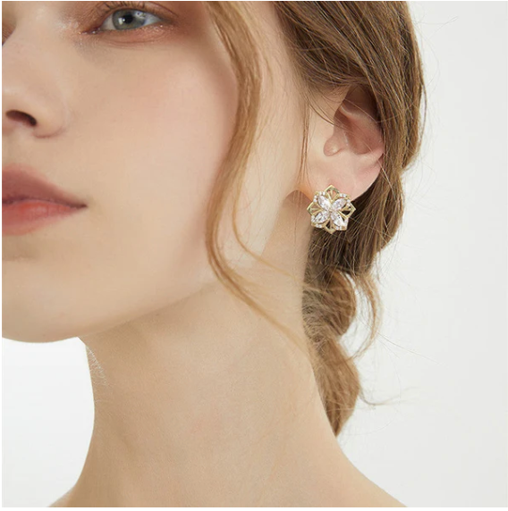 Aretes Flor Giratoria