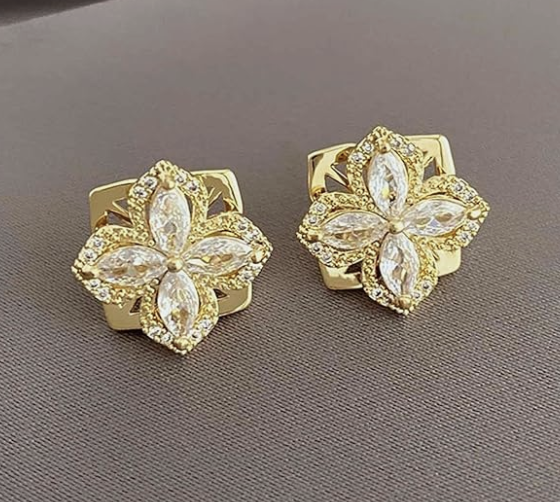 Aretes Flor Giratoria